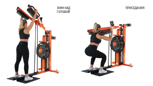 Тренажер для приседаний и жимов (сквот) First Degree Fitness FluidPowerPRESS Orange