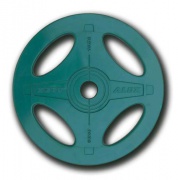 Олимпийский обрезиненный диск Alex P-RO-10K зеленый, 4 отверстия