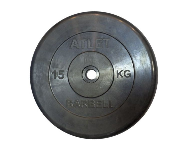Диск обрезиненный BARBELL ATLET MB-AtletB26 15 кг / диаметр 26 мм