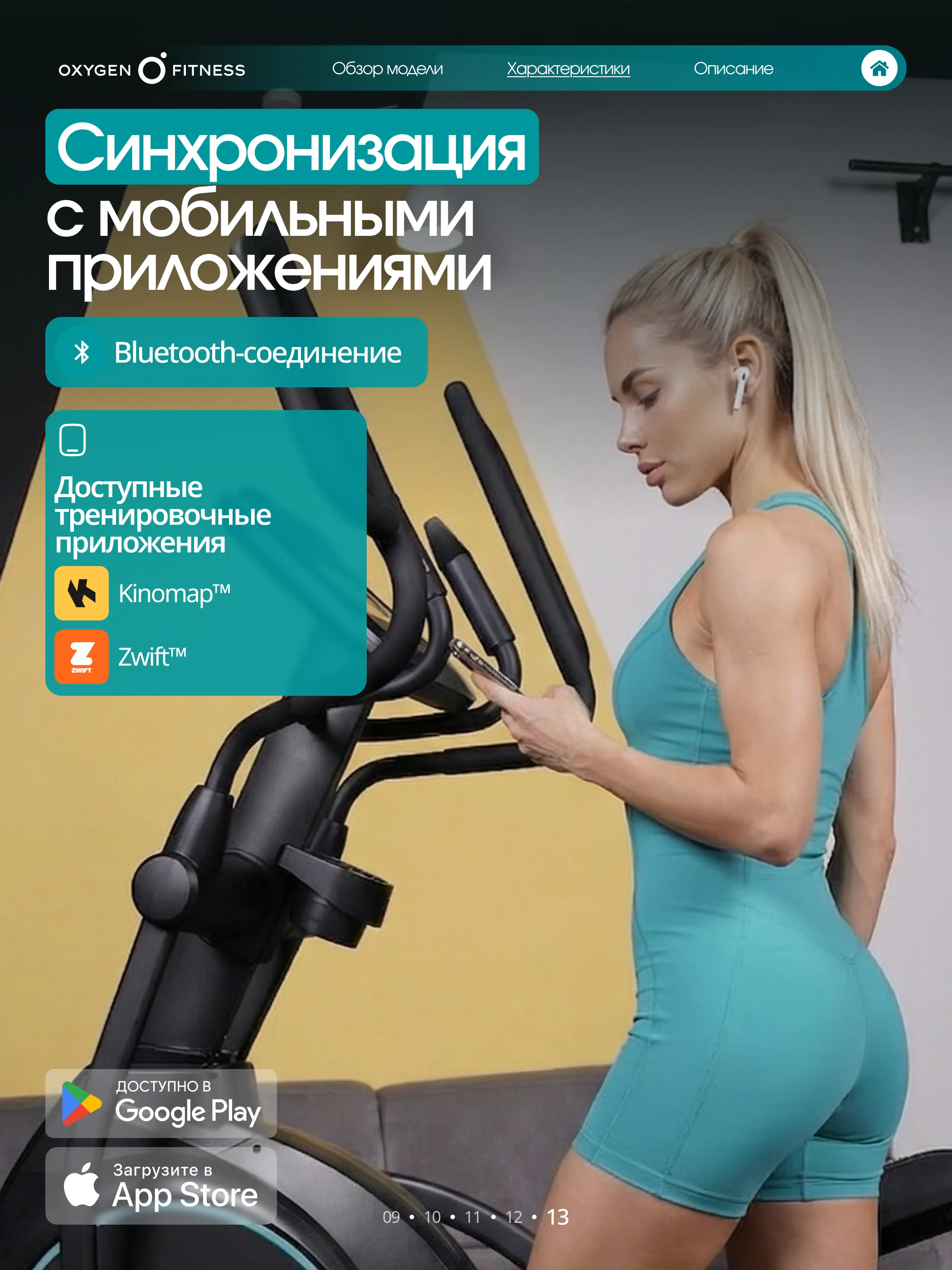 Эллиптический тренажер OXYGEN FITNESS MINT