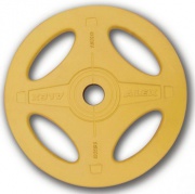 Олимпийский обрезиненный диск Alex P-RO-15K желтый, 4 отверстия