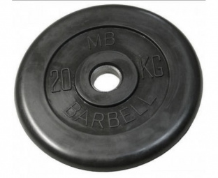 Диск обрезиненный BARBELL MB (металлическая втулка) MB-PltB31 20 кг / диаметр 31 мм