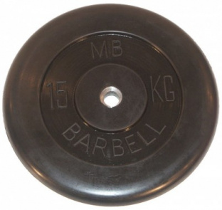 Диск обрезиненый черный MB Barbell MB26-15