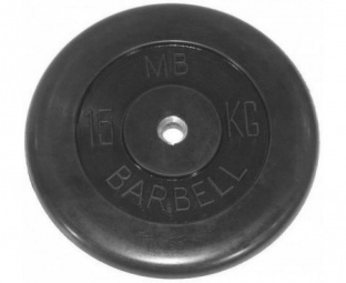 Диск обрезиненный BARBELL MB (металлическая втулка) MB-PltB51 15 кг / диаметр 51 мм