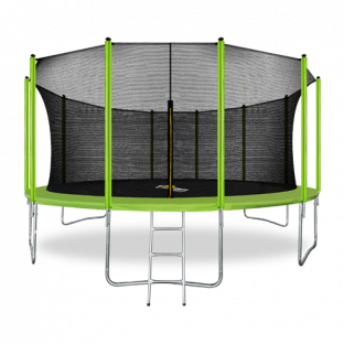 Батут ARLAND 16FT с внутренней страховочной сеткой и лестницей (Light green)